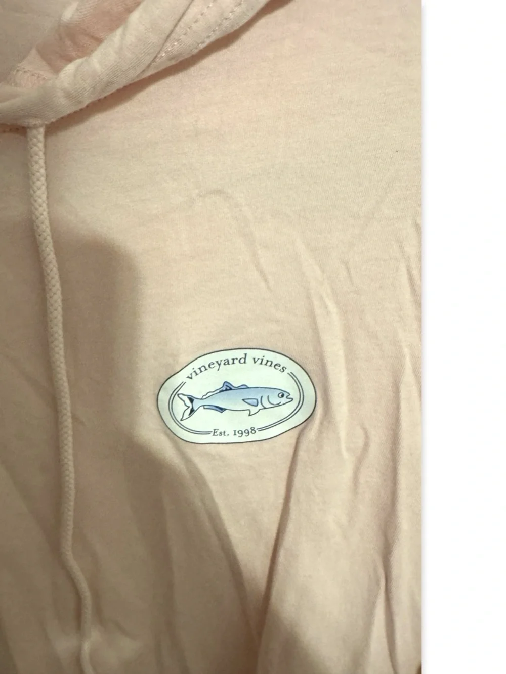 Vineyard Vines Women’s Light Pink Hooded Graphic Tee Long Sleeve Size Small - Picture 2 of 11